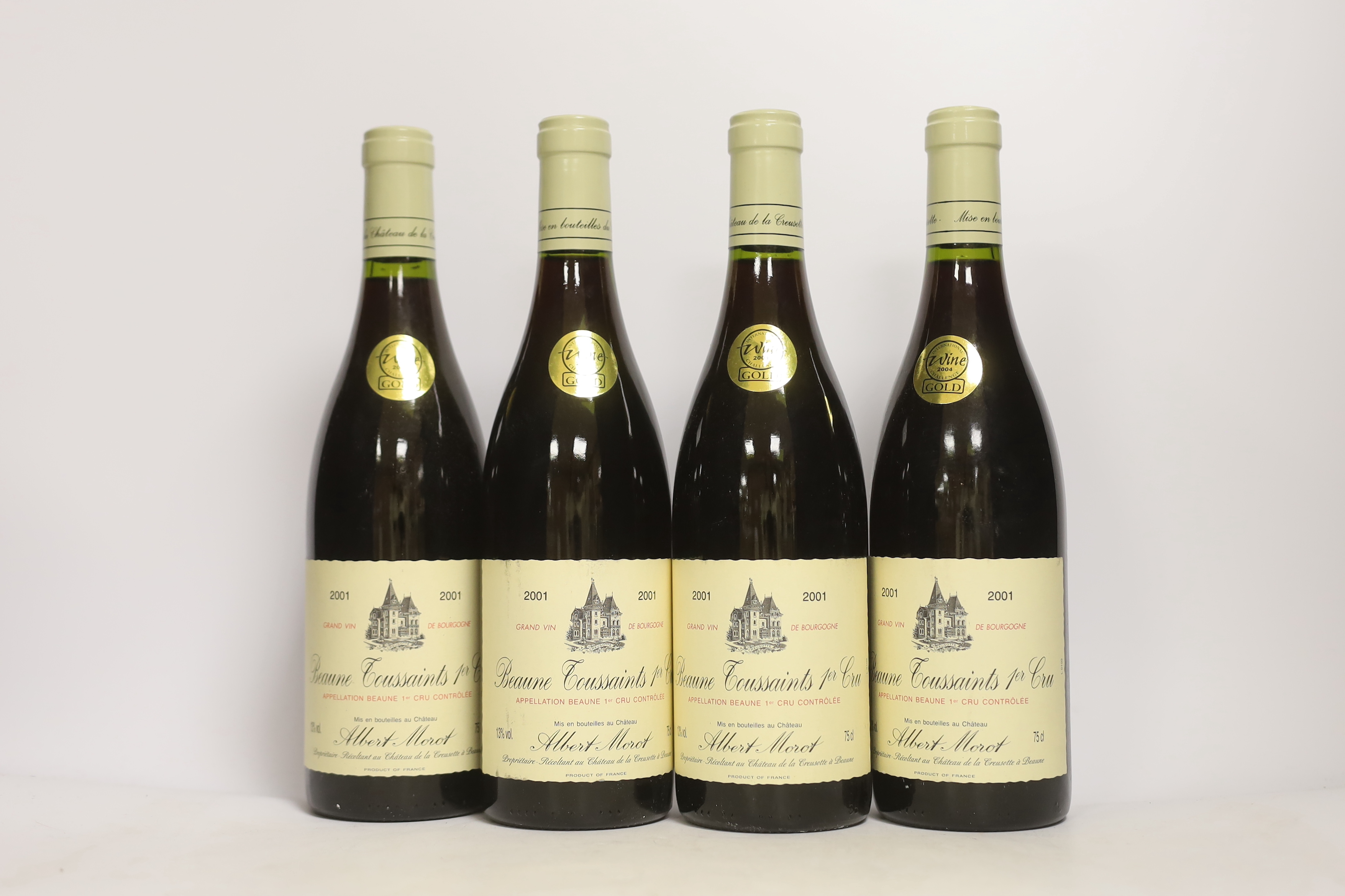 Four bottles of Chateau Corbin Michotte, St. Emilion, 1975 and five bottles of Beaune Toussaints 1er Cru, Albert Morot, 2001.